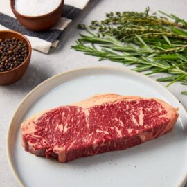 45 Days Dry Aged British Longhorn Striploin Steak