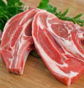 Close-up of premium wholesale lamb forequarter cuts, expertly prepared and packaged for bulk supply.