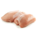 A close-up of premium, individually quick-frozen chicken breast fillets, neatly arranged.