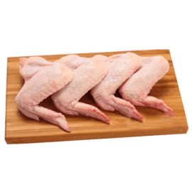 Premium quality frozen chicken 3-joint wings, neatly packaged and ready for cooking.